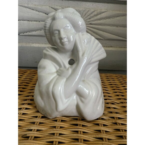 Vintage 90's Orchids Of Hawaii Geisha Girl white Ceramic Tiki Mug - Picture 8 of 8